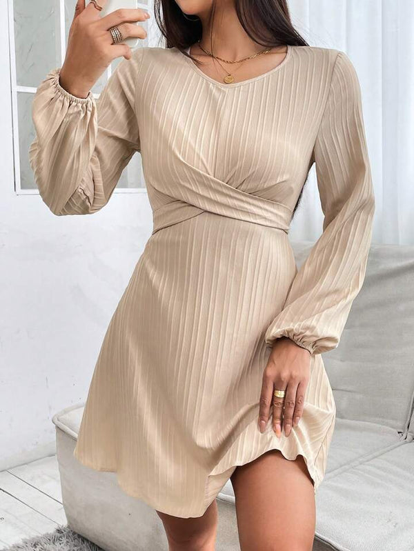 Blush Twist Long-Sleeve Mini Dress