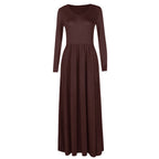 Long Sleeve Round Neck Maxi Dress