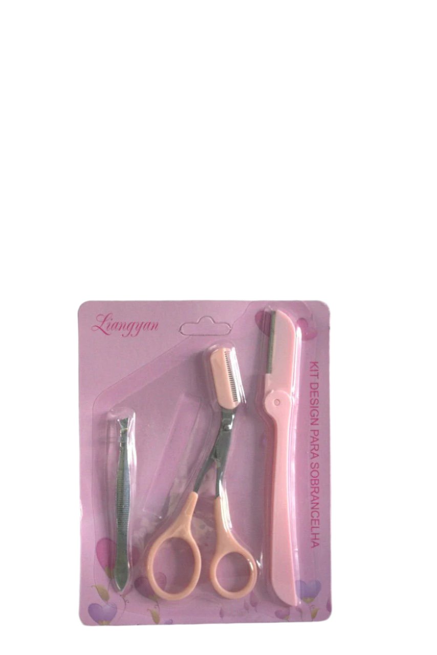 3pc Eyebrow Grooming Kit - Precision Tweezers, Scissors & Razor for Perfect Brows (M-FIND IMAGES)