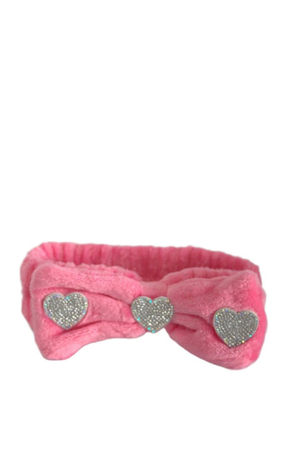 Facial Headband with Hearts – Soft & Stylish for Skincare Routines