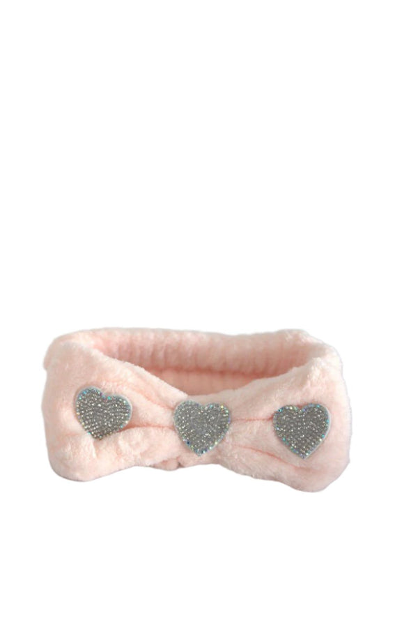 Facial Headband with Hearts – Soft & Stylish for Skincare Routines