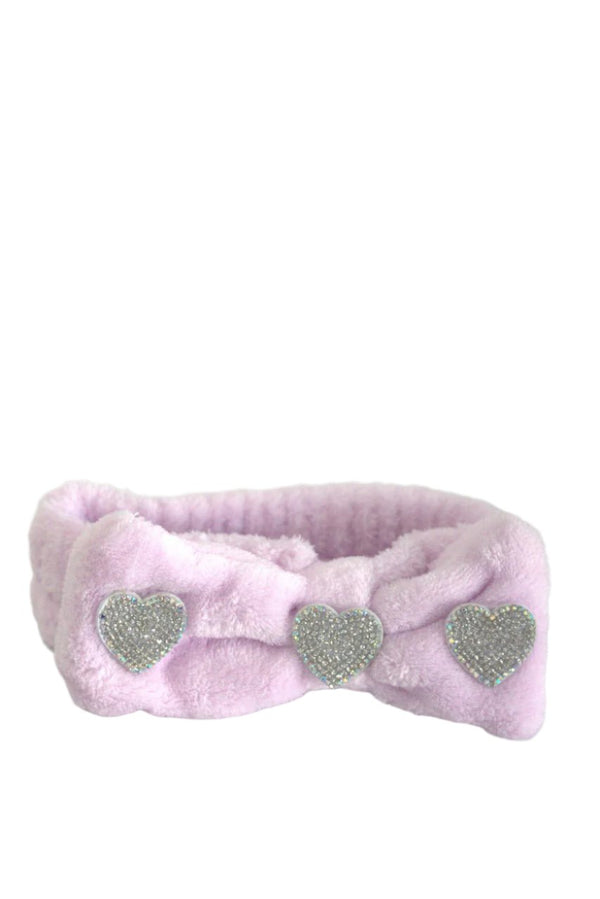 Facial Headband with Hearts – Soft & Stylish for Skincare Routines