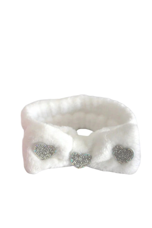 Facial Headband with Hearts – Soft & Stylish for Skincare Routines