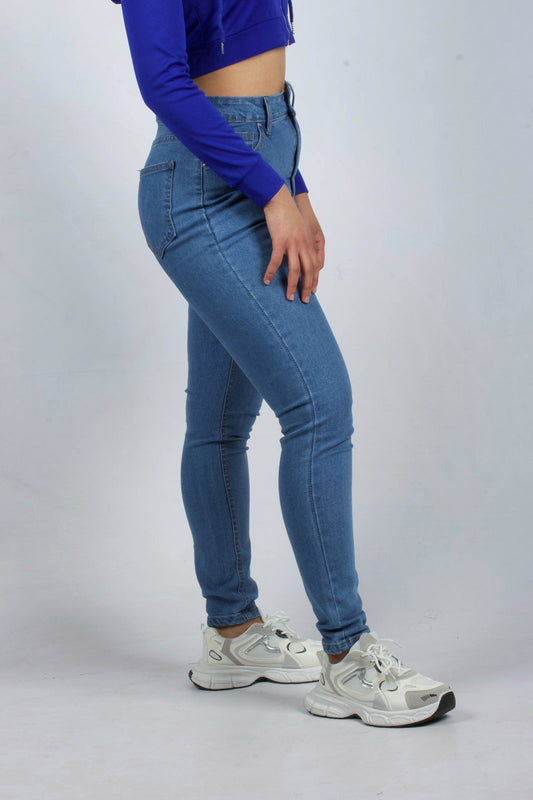Skinny Blue Denim High-Waisted Jeans - XD83
