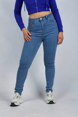 Skinny Blue Denim High-Waisted Jeans - XD83