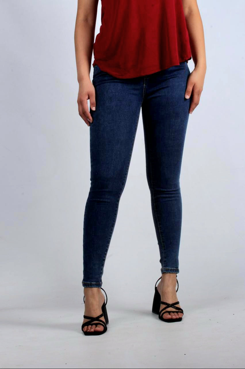 Classic High-Waisted Dark Skinny Jeans K2040