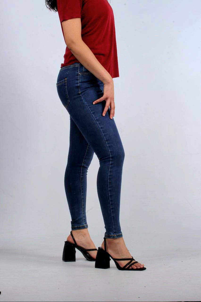 Classic High-Waisted Dark Skinny Jeans K2040