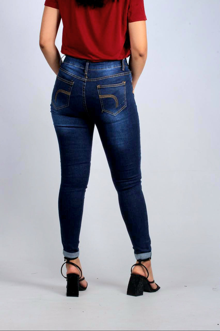 Dark Denim Blue Skinny Jeans K2042