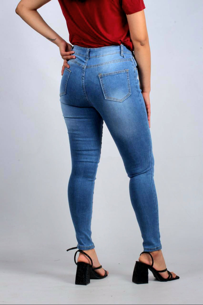 Classic High-Waisted Dark Skinny Jeans  K2041