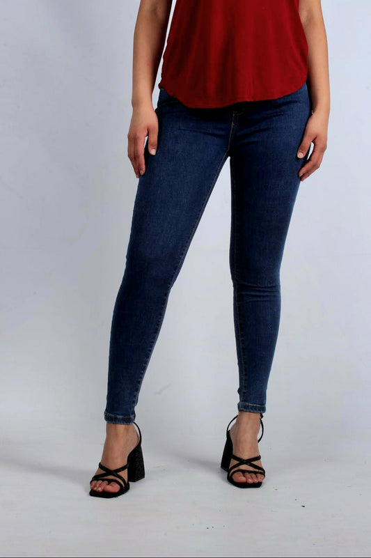 Classic High-Waisted Dark Skinny Jeans K2040
