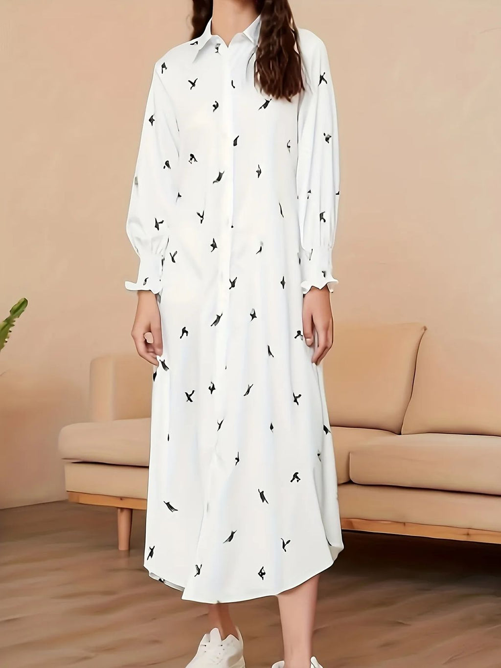 Vibrant Loose-Fit Striped Long Shirt Dress – Stylish & Comfortable