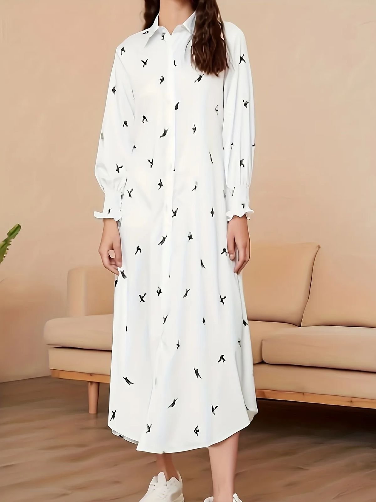 Vibrant Loose-Fit Striped Long Shirt Dress – Stylish & Comfortable