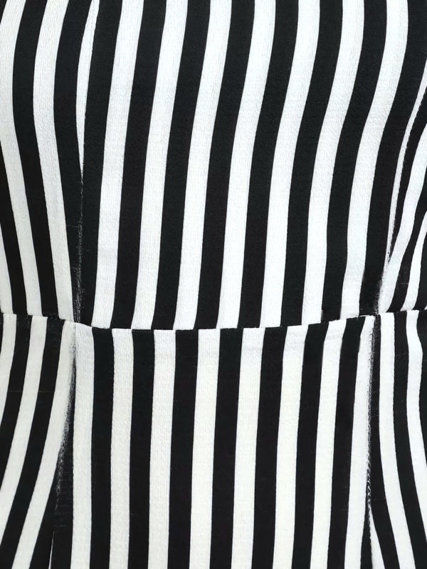 Striped A-line Mini Spaghetti Strap Dress