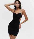 Spaghetti Strap Side Cut Out Mini Dress