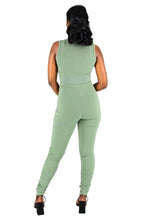 Zip Up Fitted Ruched Sleeveless Unitard