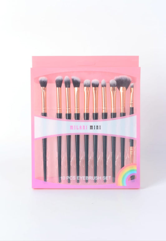 Milani Mini Eye Brush Set – 10pc Professional Eyeshadow & Blending Tools