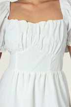 White High-Low Two Layer Curve Dress