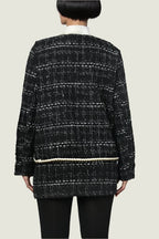 Elegant Pearl Trim Tweed Skirt Suit Set – 2-Piece Jacket and Skirt
