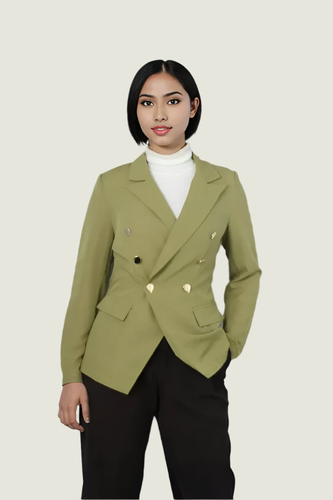 Double-Breasted Tailored Blazer – Women’s Formal & Casual Jacket