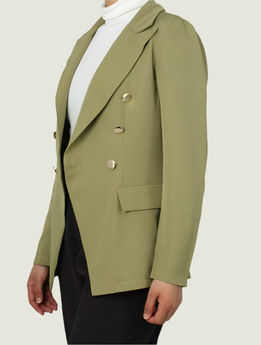 Double-Breasted Tailored Blazer – Women’s Formal & Casual Jacket