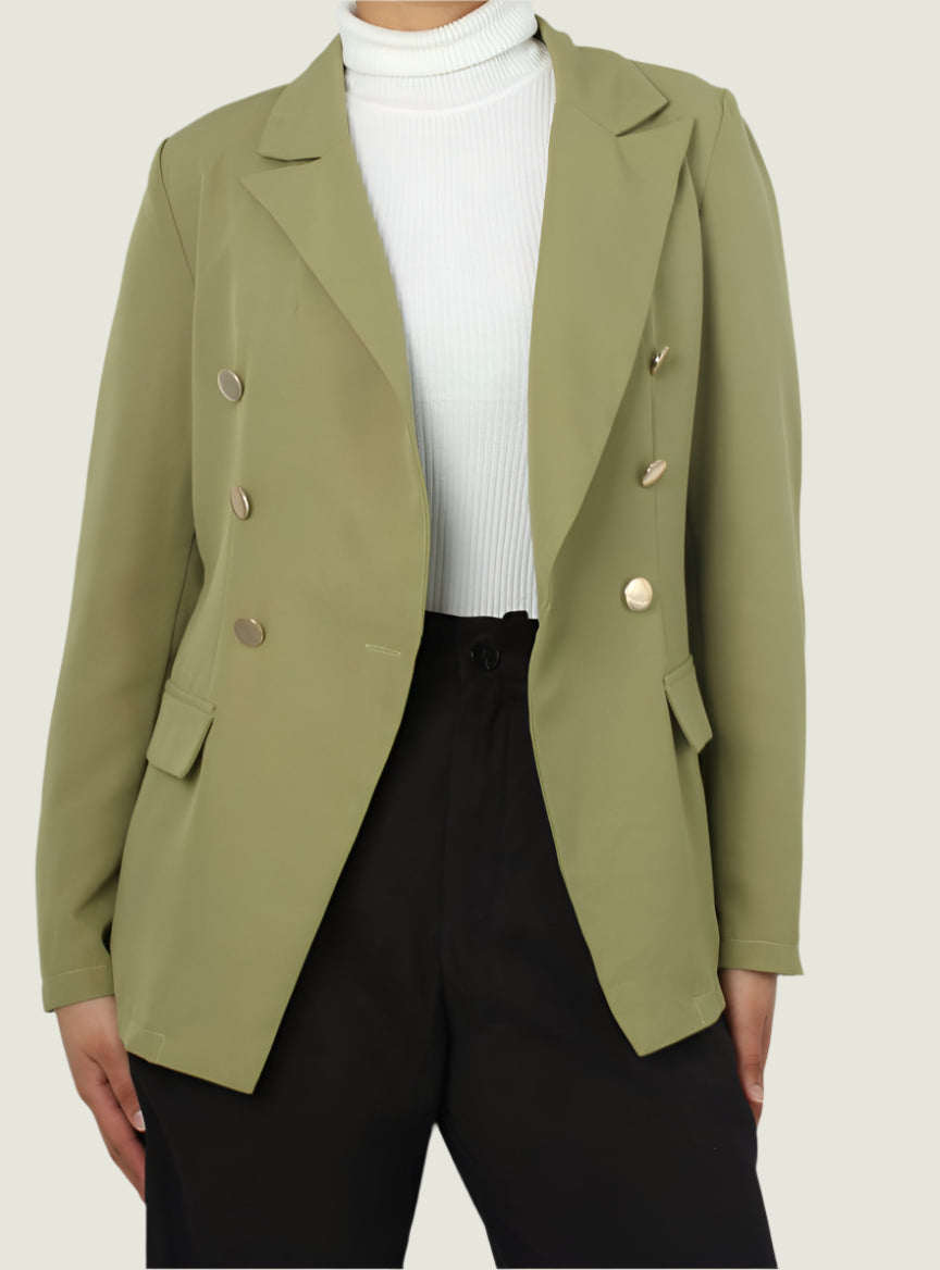 Double-Breasted Tailored Blazer – Women’s Formal & Casual Jacket