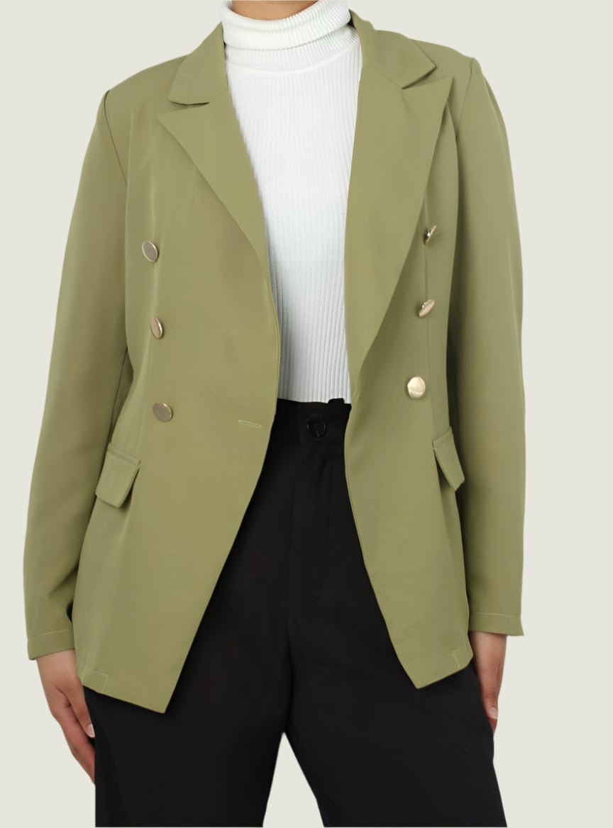 Double-Breasted Tailored Blazer – Women’s Formal & Casual Jacket