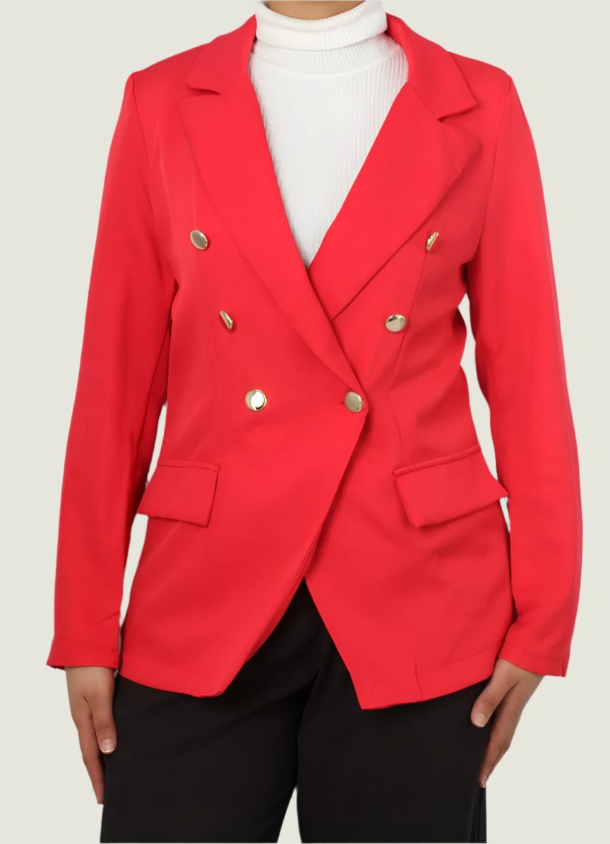 Double-Breasted Tailored Blazer – Women’s Formal & Casual Jacket
