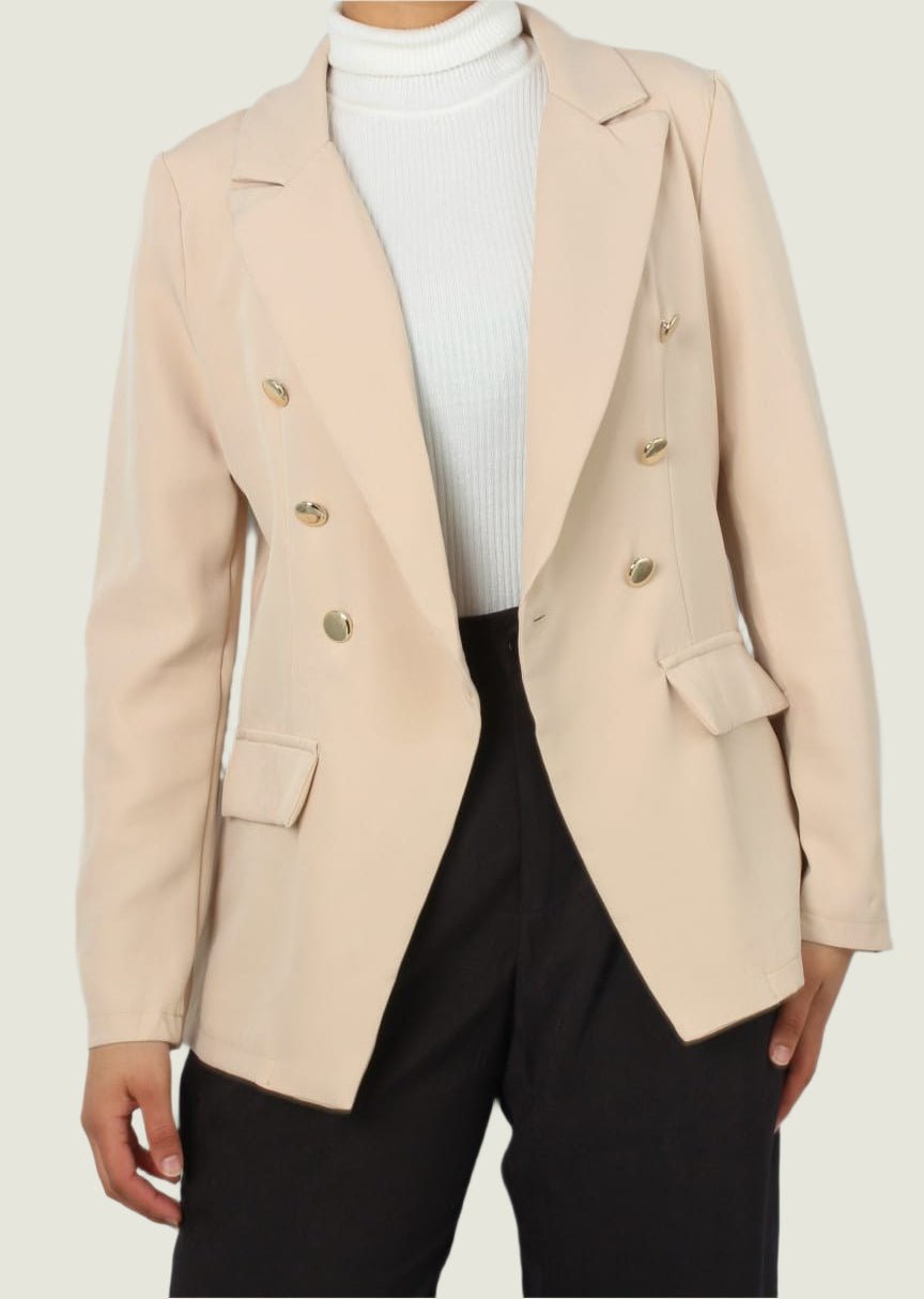 Double-Breasted Tailored Blazer – Women’s Formal & Casual Jacket