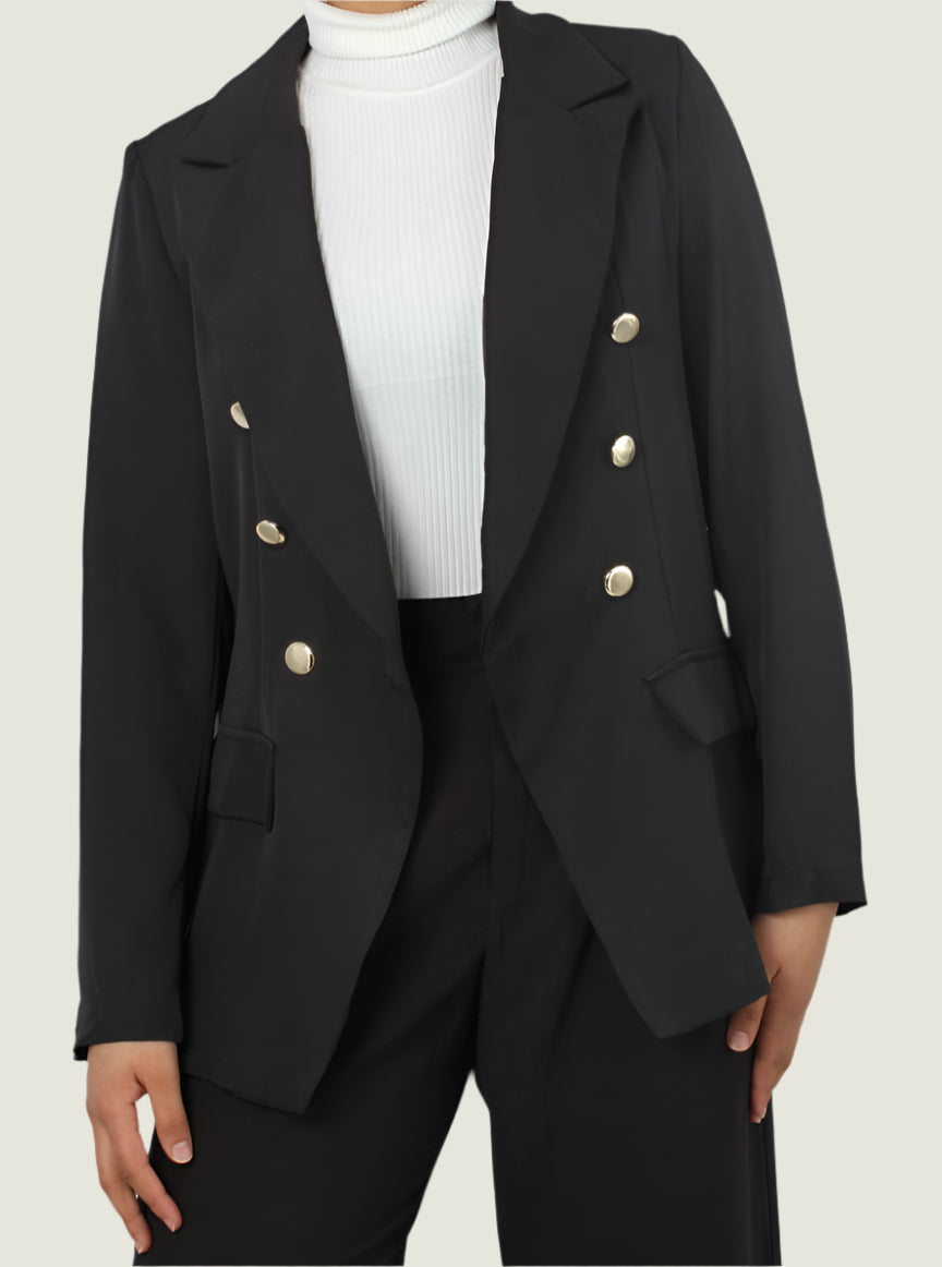 Double-Breasted Tailored Blazer – Women’s Formal & Casual Jacket