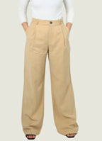 High-Waisted Camel Trousers – Wide Leg Pants for Women