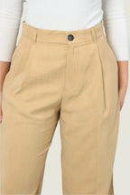 High-Waisted Camel Trousers – Wide Leg Pants for Women