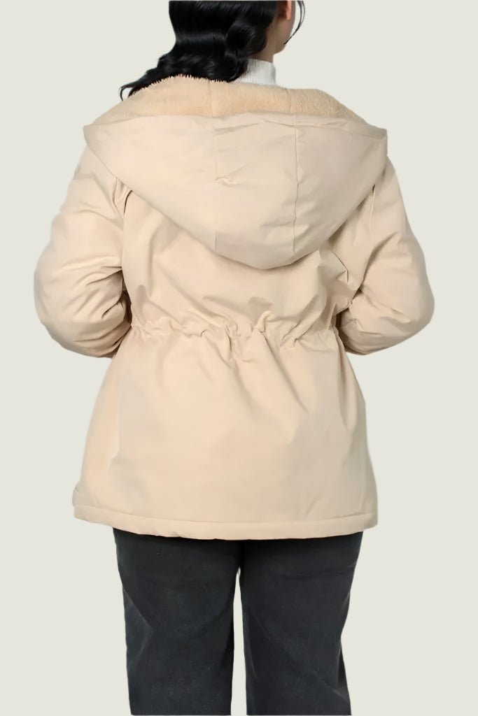 Water-Resistant Hooded Winter Jacket with Fleece Lining