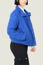 Quilted Corduroy Puffer Jacket for Winter
