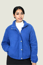 Quilted Corduroy Puffer Jacket for Winter