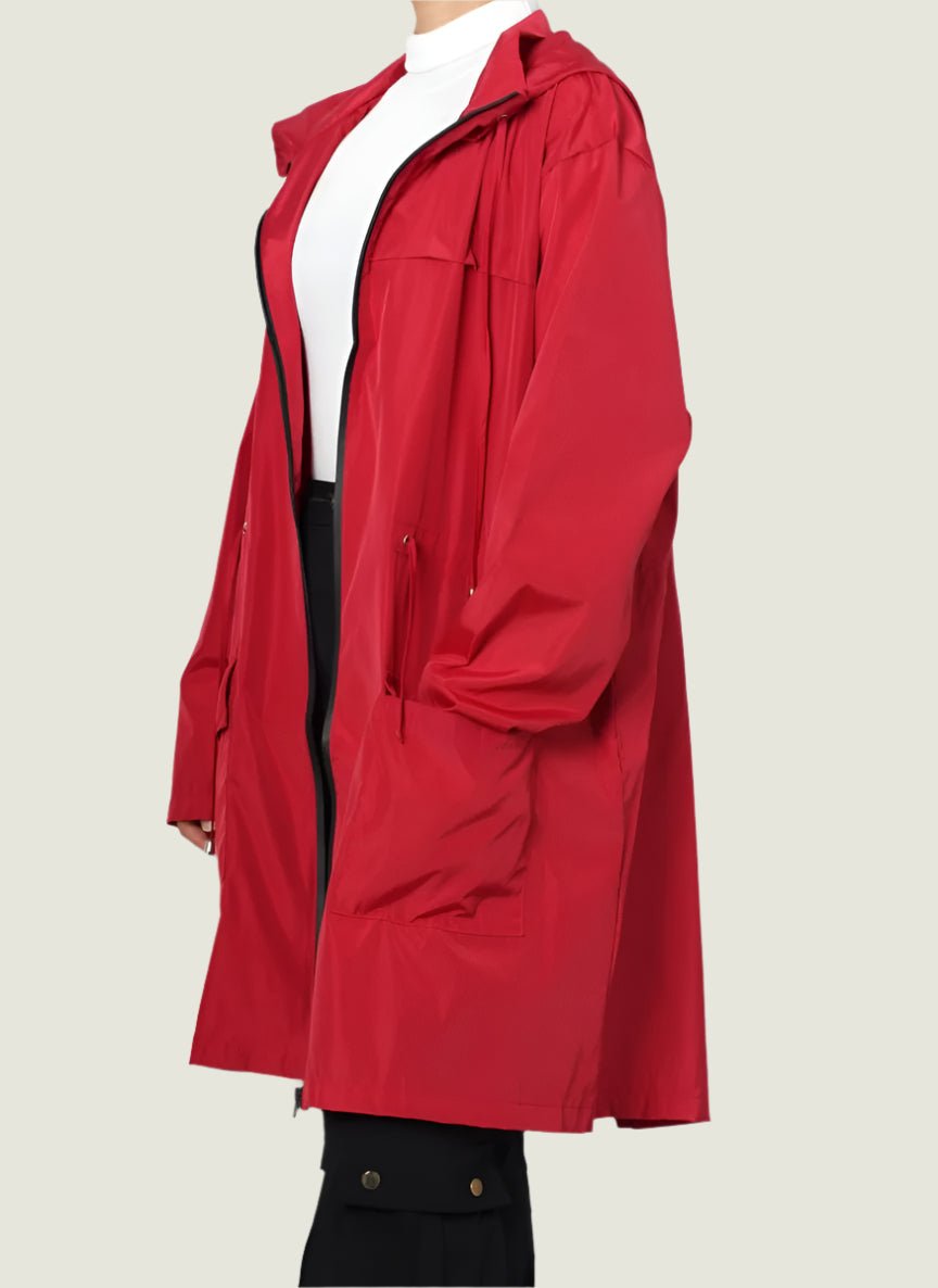 Lightweight Zip-Up Windbreaker Jacket with Drawstring Waist