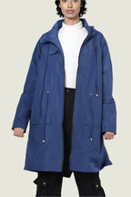 Lightweight Zip-Up Windbreaker Jacket with Drawstring Waist