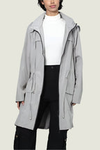 Lightweight Zip-Up Windbreaker Jacket with Drawstring Waist