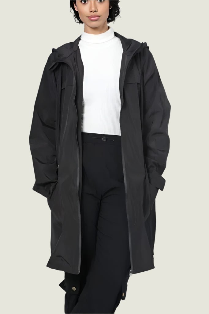 Lightweight Zip-Up Windbreaker Jacket with Drawstring Waist