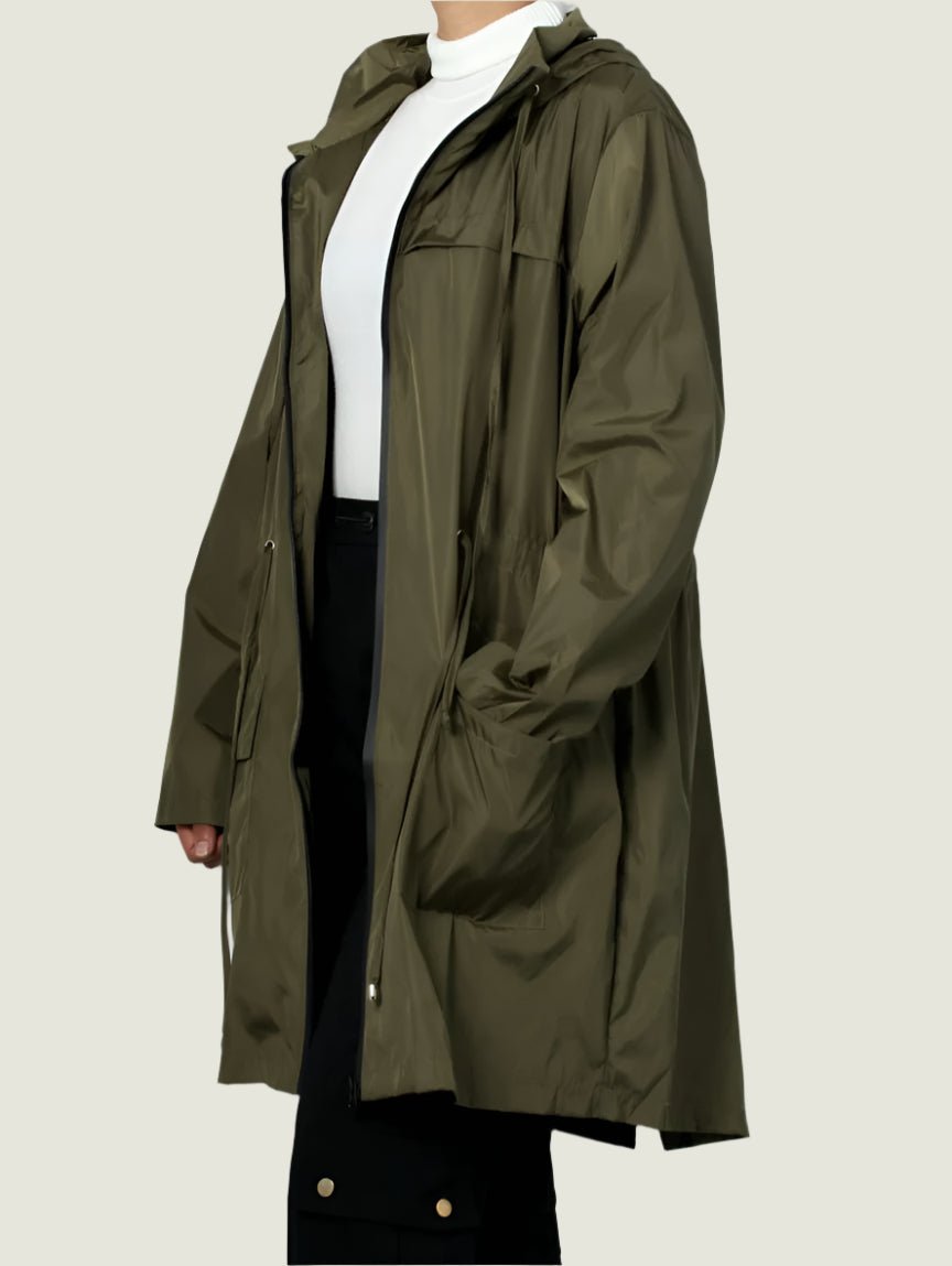 Lightweight Zip-Up Windbreaker Jacket with Drawstring Waist