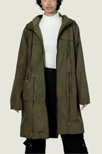 Lightweight Zip-Up Windbreaker Jacket with Drawstring Waist