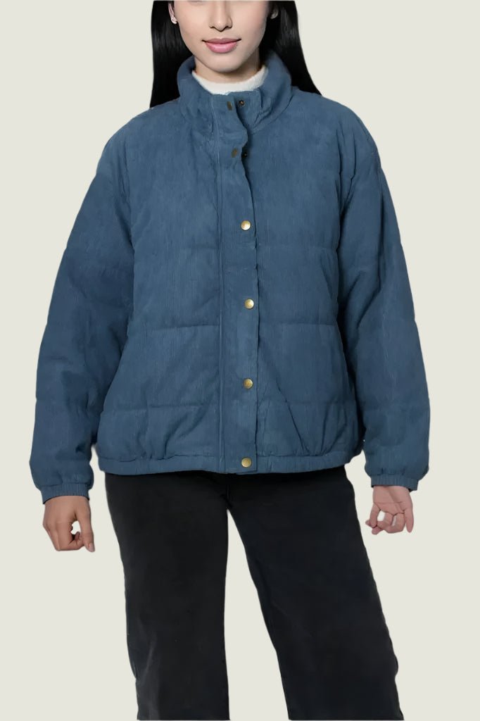 Quilted Corduroy Puffer Jacket Curve for Winter