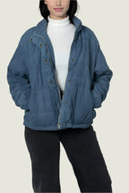 Quilted Corduroy Puffer Jacket Curve for Winter