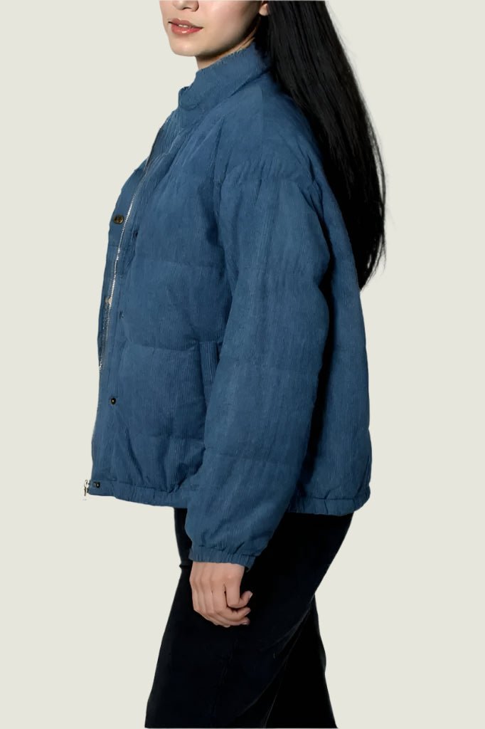 Quilted Corduroy Puffer Jacket Curve for Winter