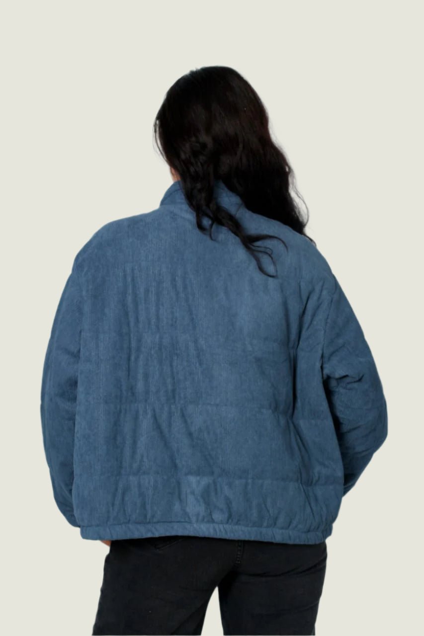 Quilted Corduroy Puffer Jacket Curve for Winter