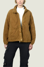 Quilted Corduroy Puffer Jacket Curve for Winter