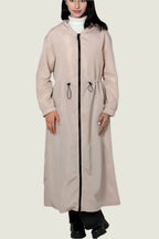 Long Hooded Windbreaker Coat –  Lightweight Jacket