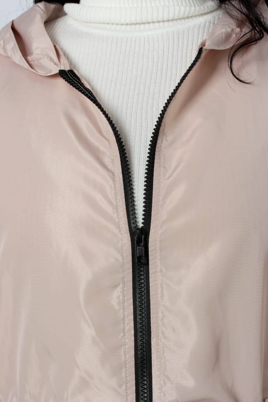 Long Hooded Windbreaker Coat –  Lightweight Jacket