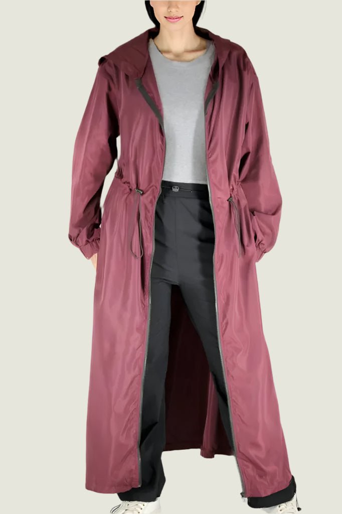 Long Hooded Windbreaker Coat Curve –  Lightweight Jacket