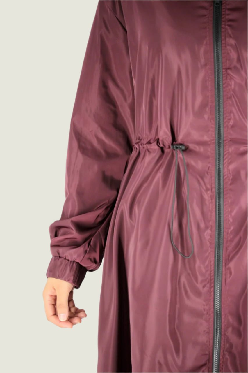Long Hooded Windbreaker Coat Curve –  Lightweight Jacket