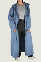 Long Hooded Windbreaker Coat Curve –  Lightweight Jacket